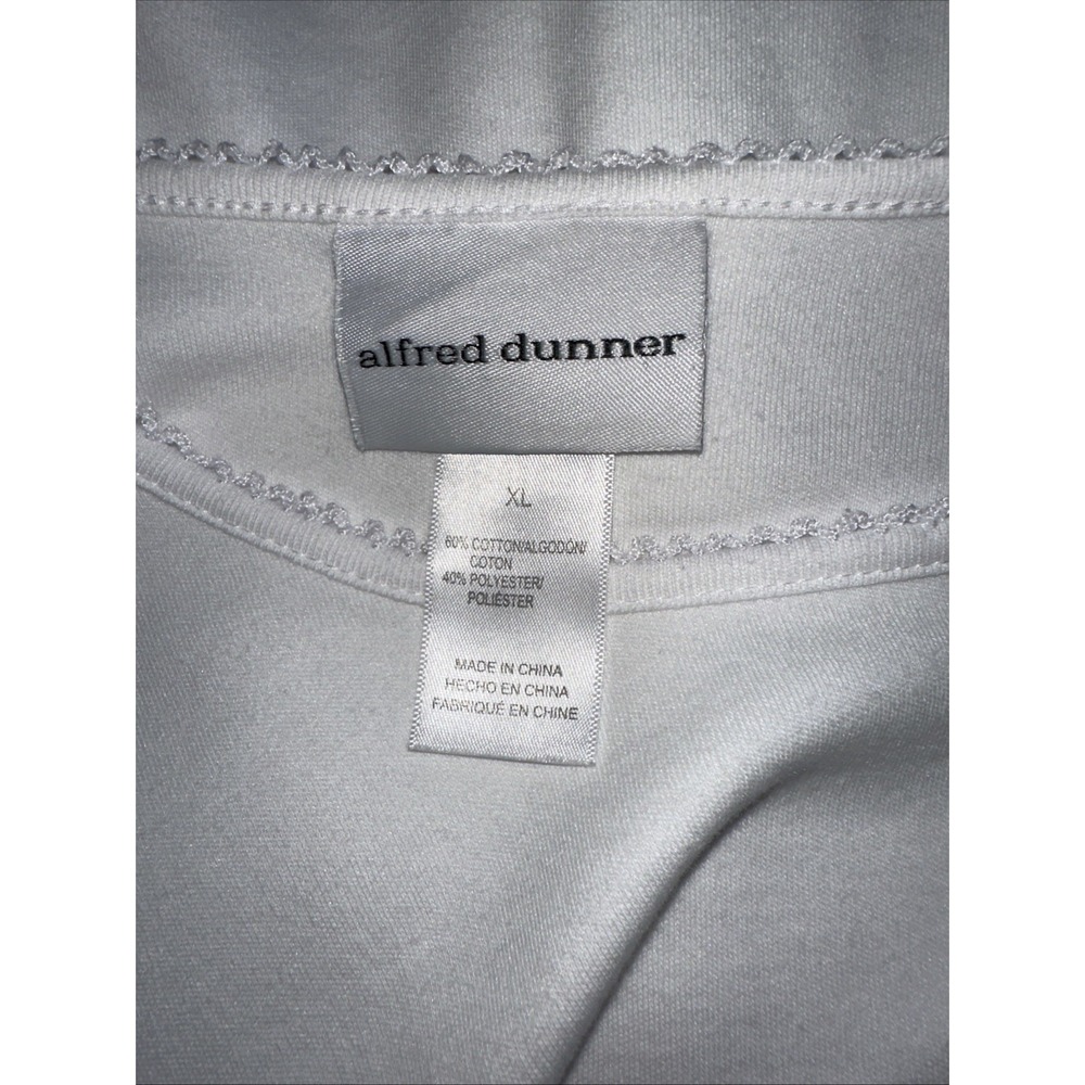 Womens ALFRED DUNNER PULLOVER STUDDED TOP Size XL White EUC - Picture 6 of 6